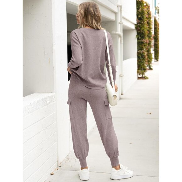 Women's Knit Sweater Set Small Casual Lounge Jogger Pants Fall - Picture 4 of 8